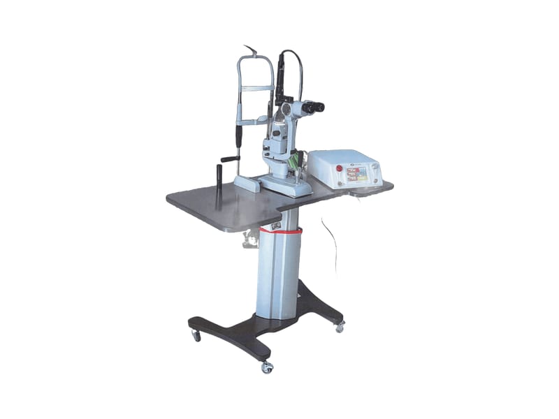 Omesis 1000F 532 nm retinal photocoagulation laser on slit-lamp delivery, distributed by PrecisionMed