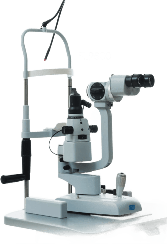 SureBright SL980N Elite examination slit lamp, distributed by PrecisionMed